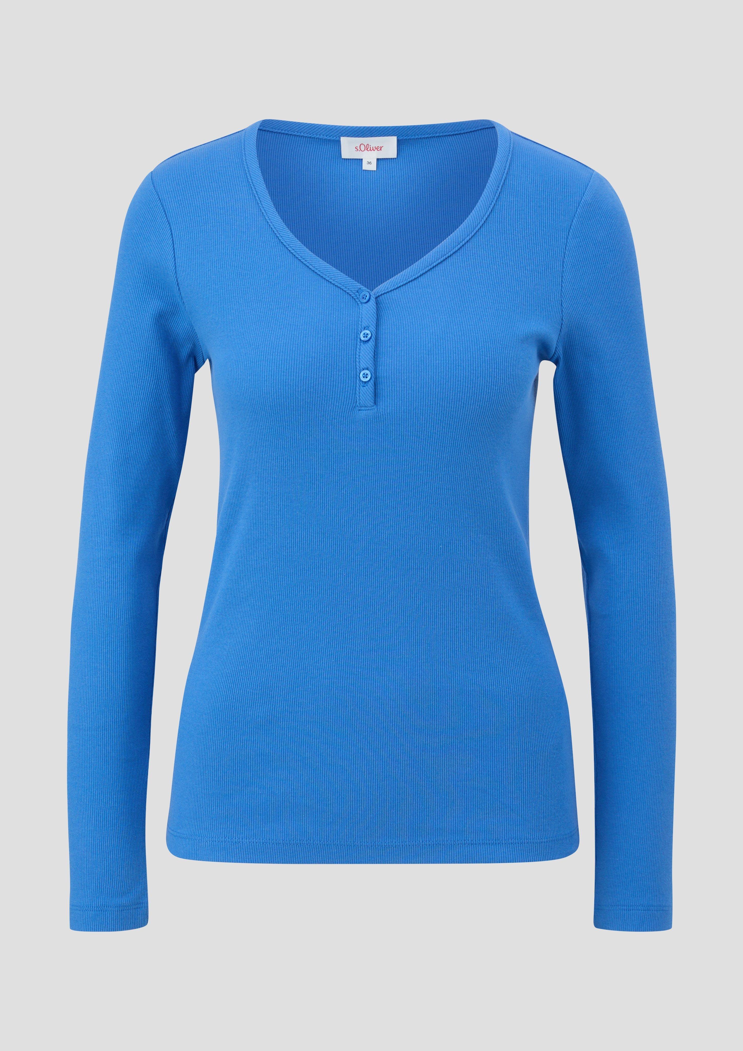Rippshirt mit Knopfleiste  2145528-5531