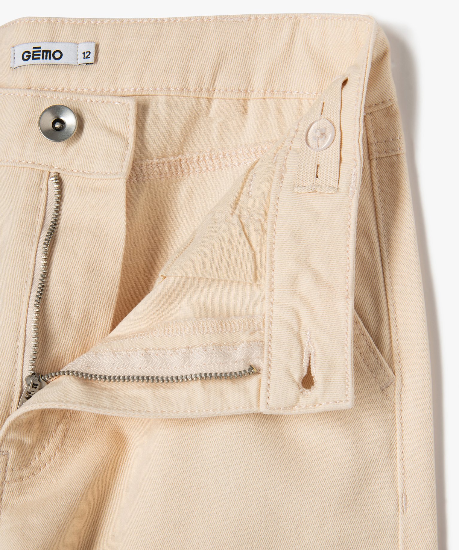 Pantalon ample avec poches à rabat sur les cuisses fille beige | GEMO