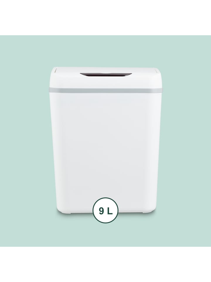 relaxdays Bad-Mülleimer mit Sensor in Weiß - 9 Liter günstig kaufen onesize