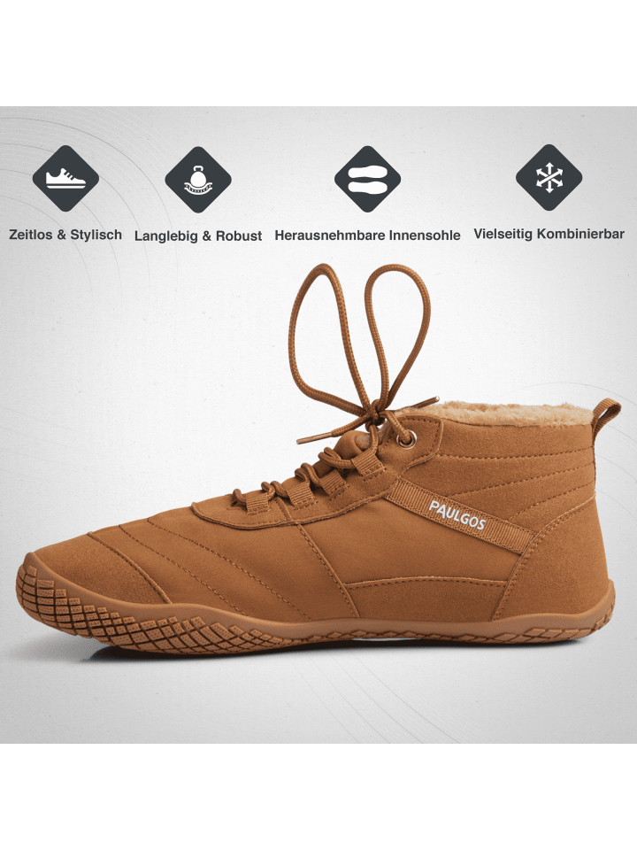 PAULGOS Winterbarfußschuhe, unisex, Größe 37-47 in 3 Farben in Braun günstig kaufen