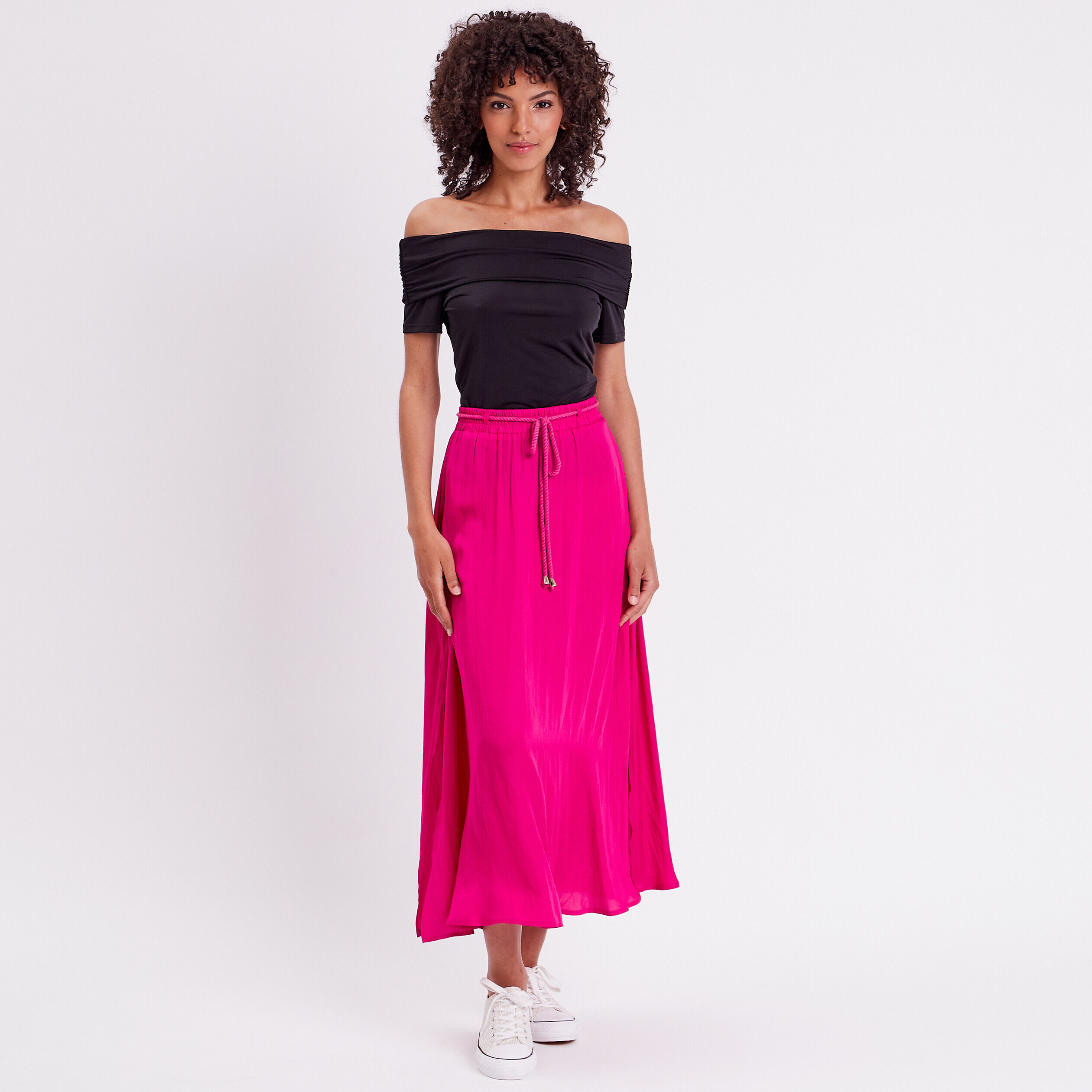 T-shirt col bardot noir femme | Cache Cache