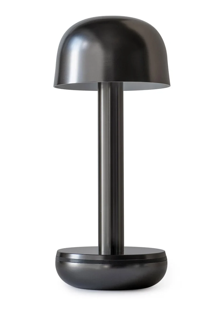 Dwie przenośne aluminiowe lampy stołowe LED