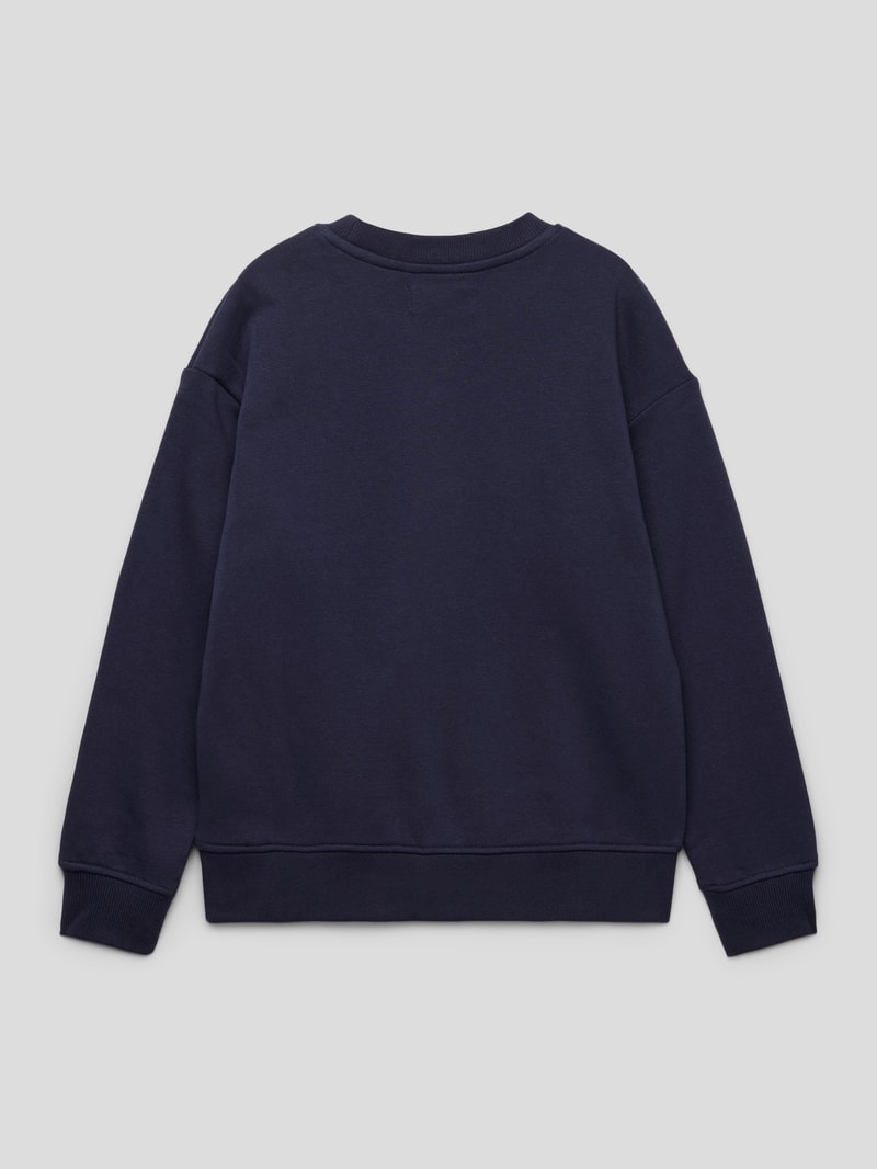 Sweatshirt mit Statement-Print Modell 'JORTRIBECA' in marineblau