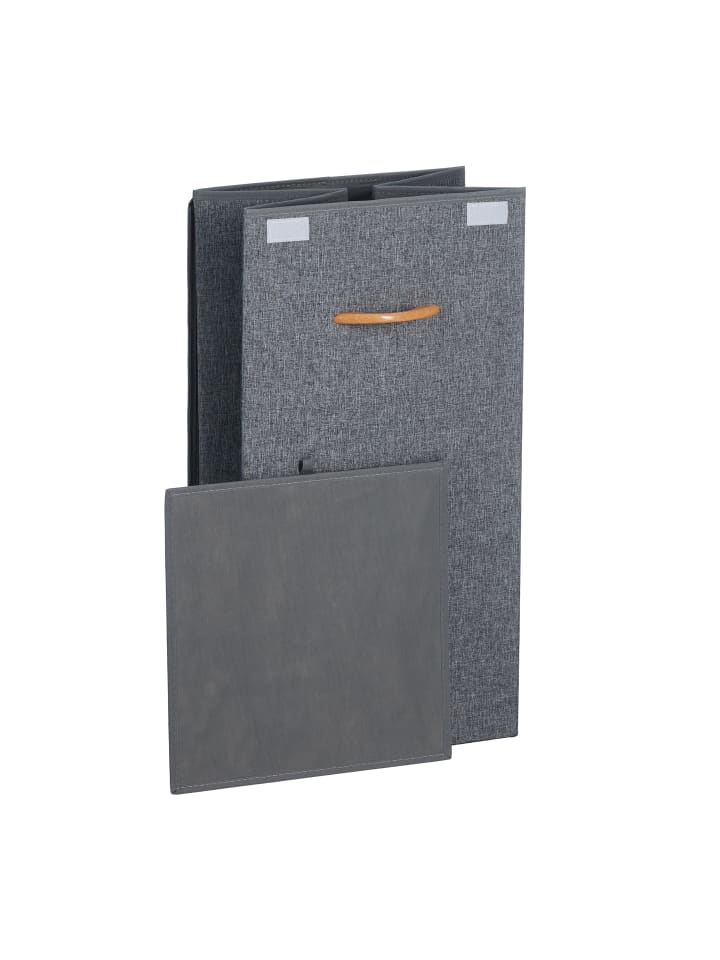 relaxdays Wäschekorb in Hellgrau/ Natur - (B)35 x (H)64 x (T)35 cm günstig kaufen onesize
