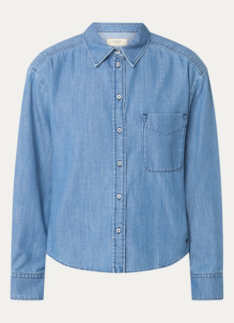 Camicetta MaxMara Clio in chambray con taschino sul petto