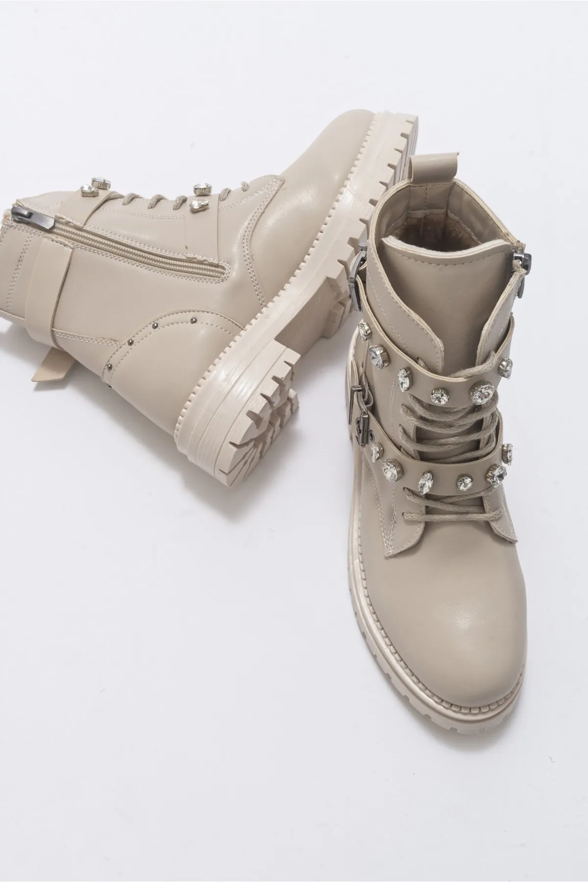 LuviShoes  Cell Beige Stone Damenstiefel