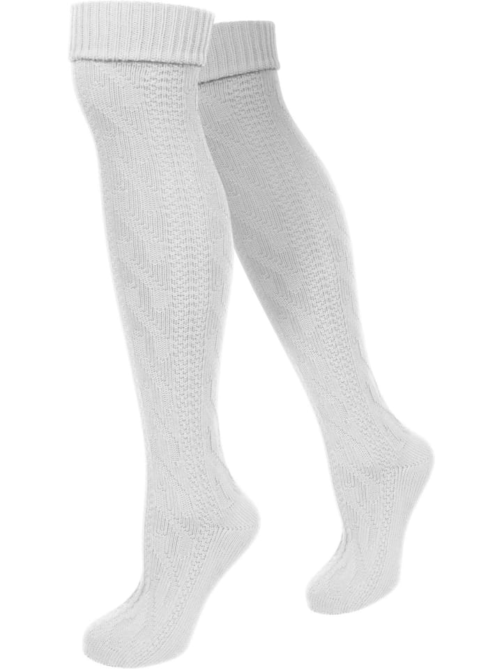 normani Trachten-Kniestrümpfe in Weiß günstig kaufen