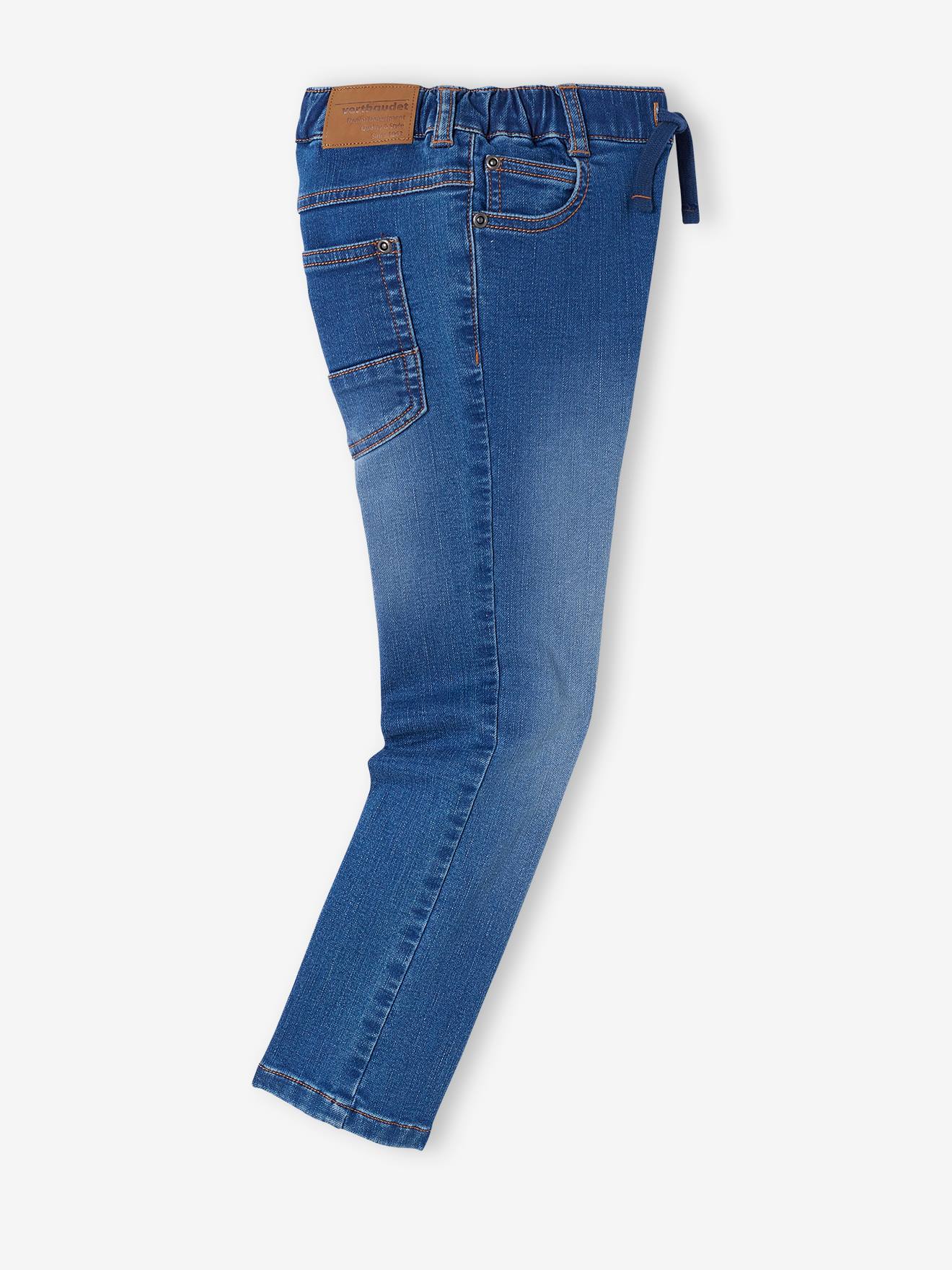 Slim en molleton effet denim garçon facile à enfiler stone