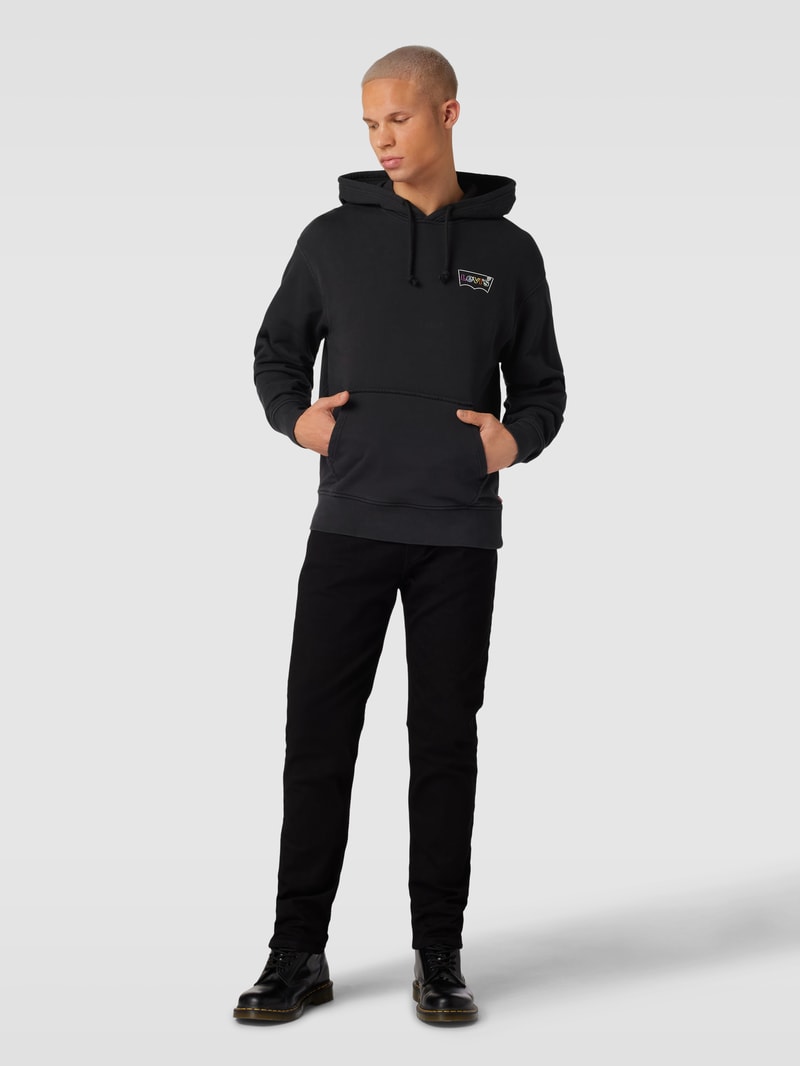 Hoodie mit Logo-Print in schwarz