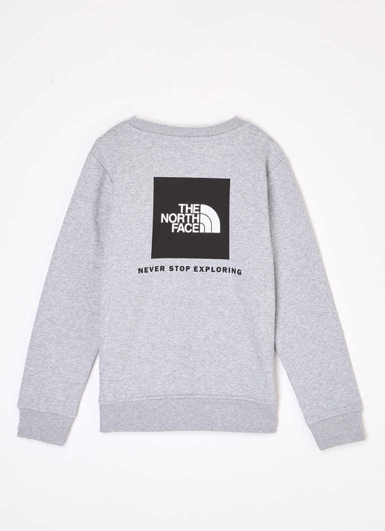 Bluza The North Face z logo i nadrukiem na plecach.
