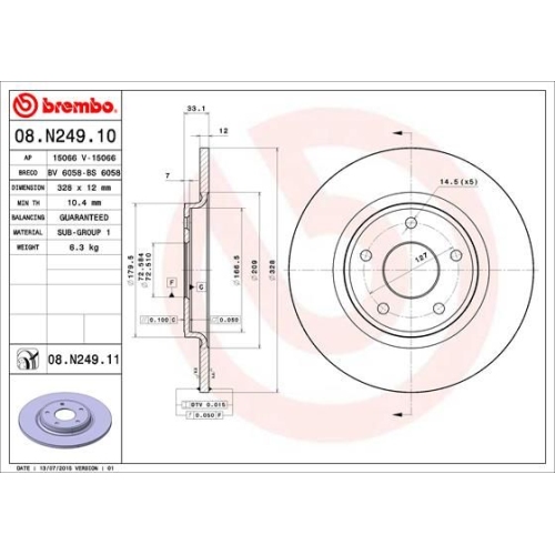 08.N249.11 BREMSSCHEIBE BREMBO HA  VP2 - ATU