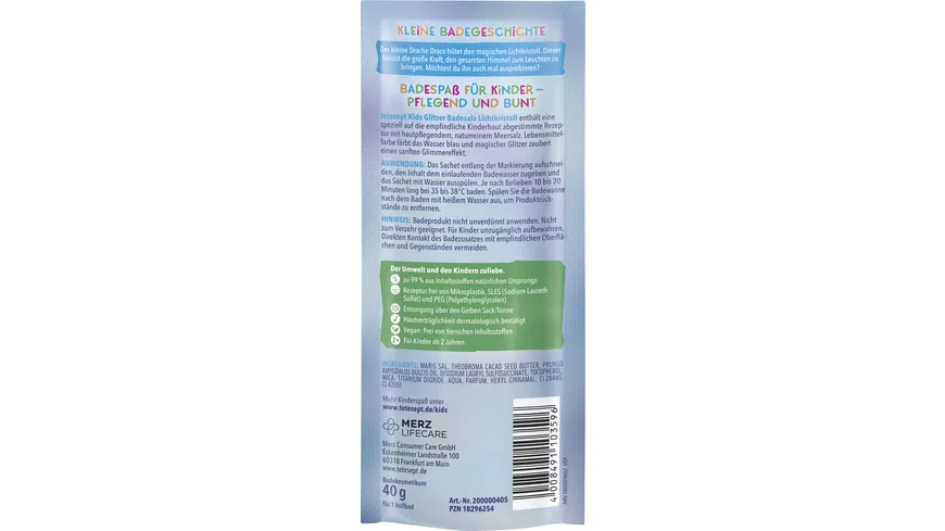 tetesept Kids Glitzer Badesalz Lichtkristall 40 g
