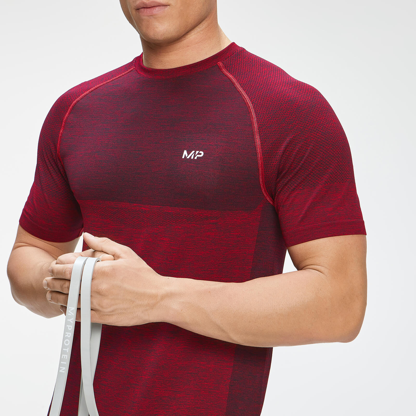 T-shirt sans coutures à manches courtes MP Essentials pour hommes – Lie-de-vin chiné