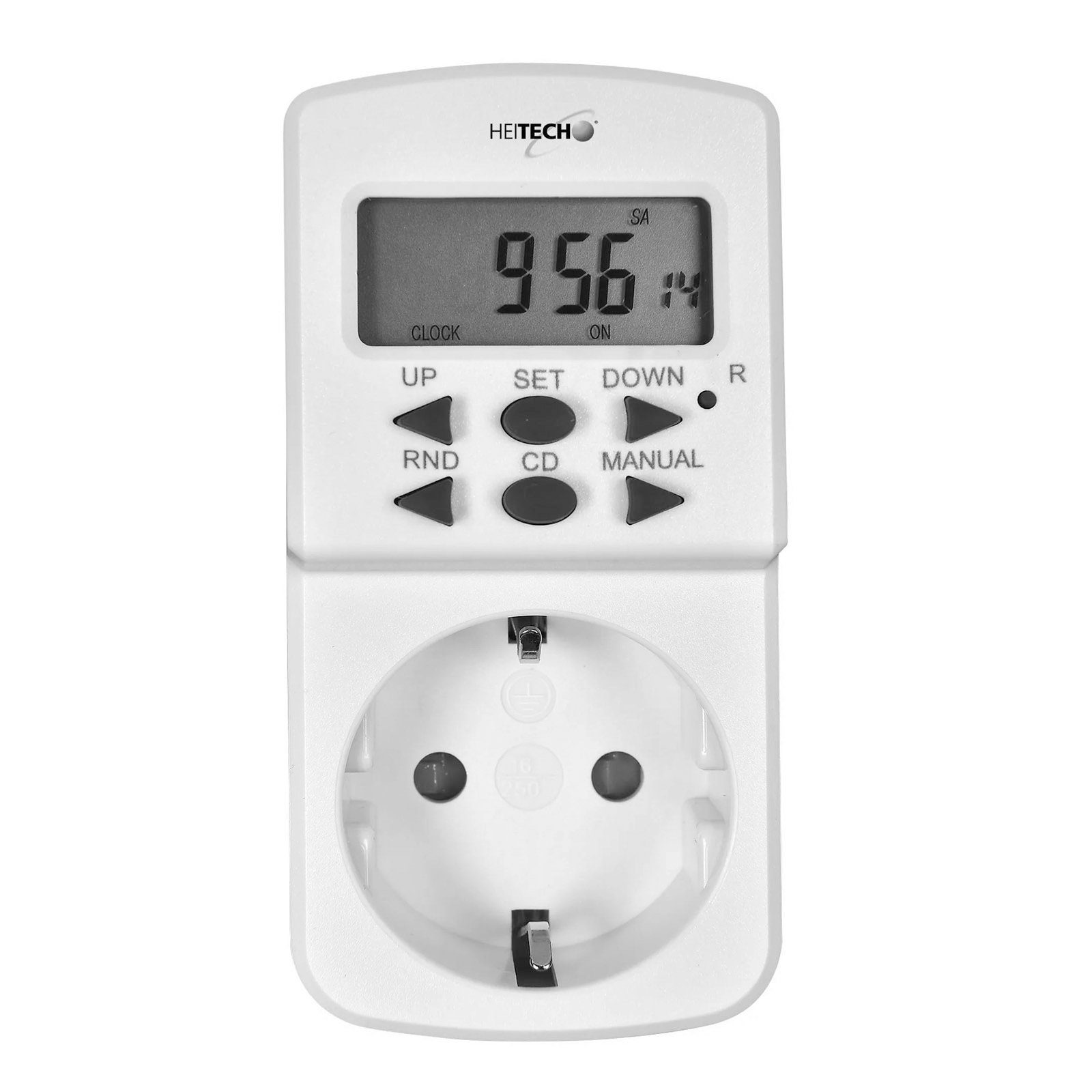 HEITECH Zeitschaltuhr Digitale Mini Wochen-Schaltuhr Steckdose Timer Zeitschalter, digital, 2-St., 10 Schaltprogramme für 24 h / 7 Tage