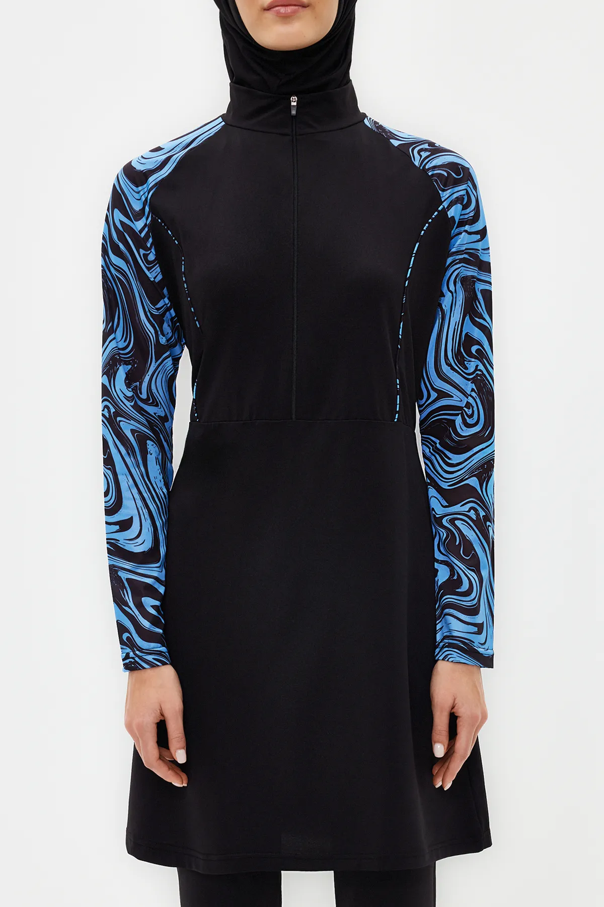Trendyol Modest  Marineblaues, langärmliges Surf Performance 3-teiliges Badeanzug-Set TCTSS22CF0021