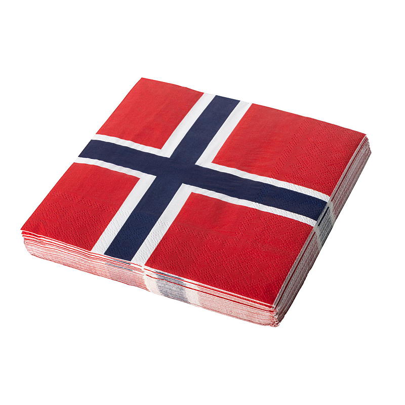 17. mai servietter 3-lags m/norsk flagg