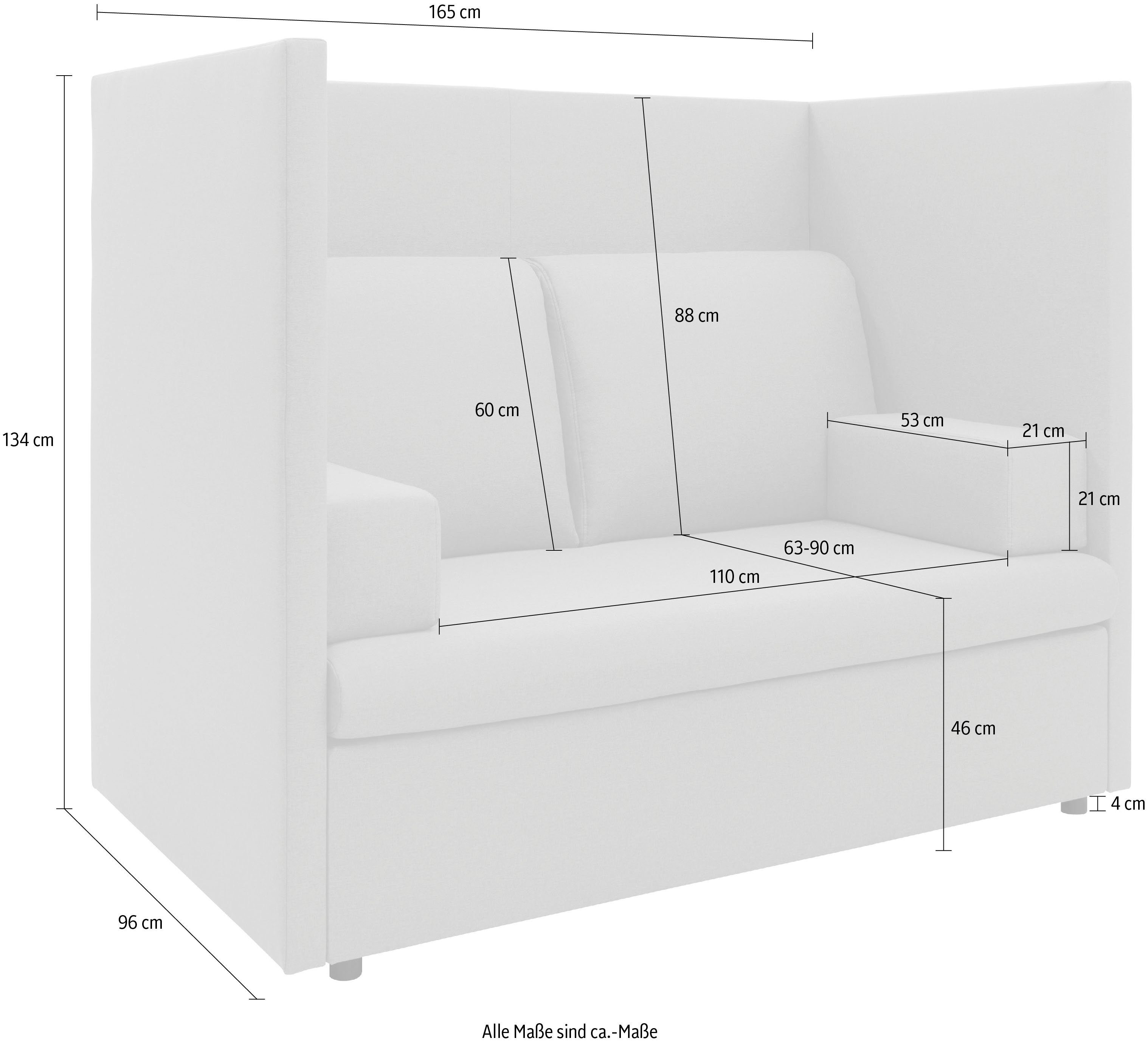 DOMO collection Loungesofa Sonce, Speziell für Outdoor, witterungsbeständig, mit Strandkorb-Feeling