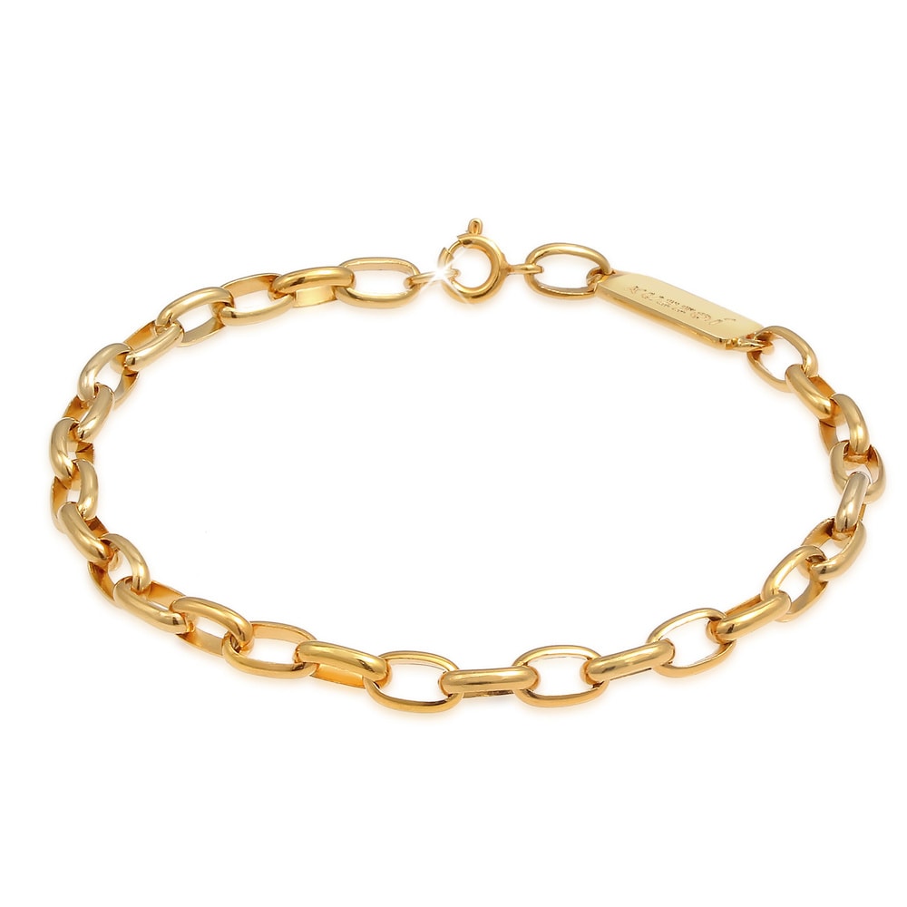 KUZZOI KUZZOI Bracelet Chaîne maille forçat ovale solide de base en 925/1000 argent mass Bracelet