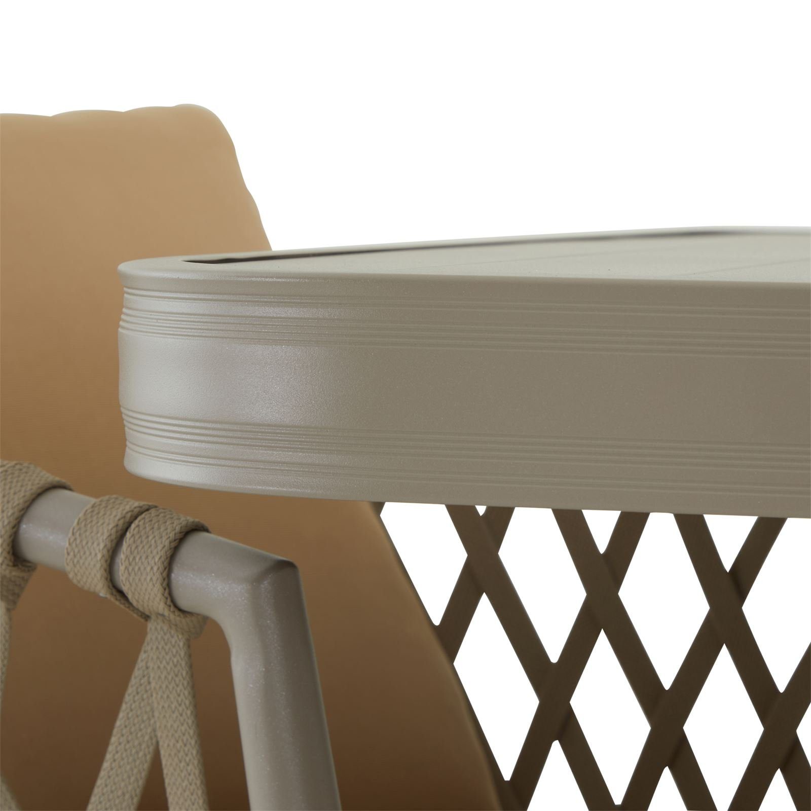 IDIMEX Gartenlounge-Set SUNNY, Gartenmöbel Set champagner/beige 1 Esstisch ausziehbar und 6 Stühle mi