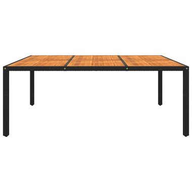 vidaXL Gartentisch Gartentisch 200x150x75 cm Akazienholz und Poly Rattan Schwarz (1-St)