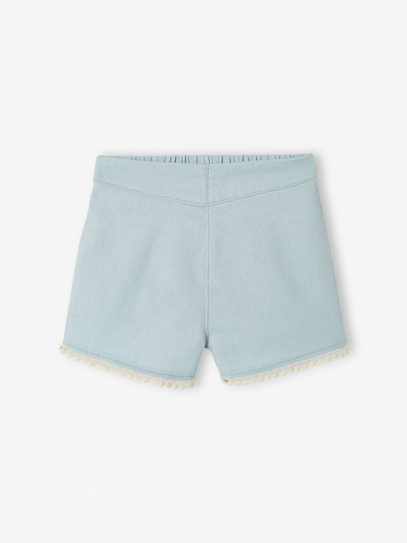 Vertbaudet Baby Shorts mit Pompons - hellblau
