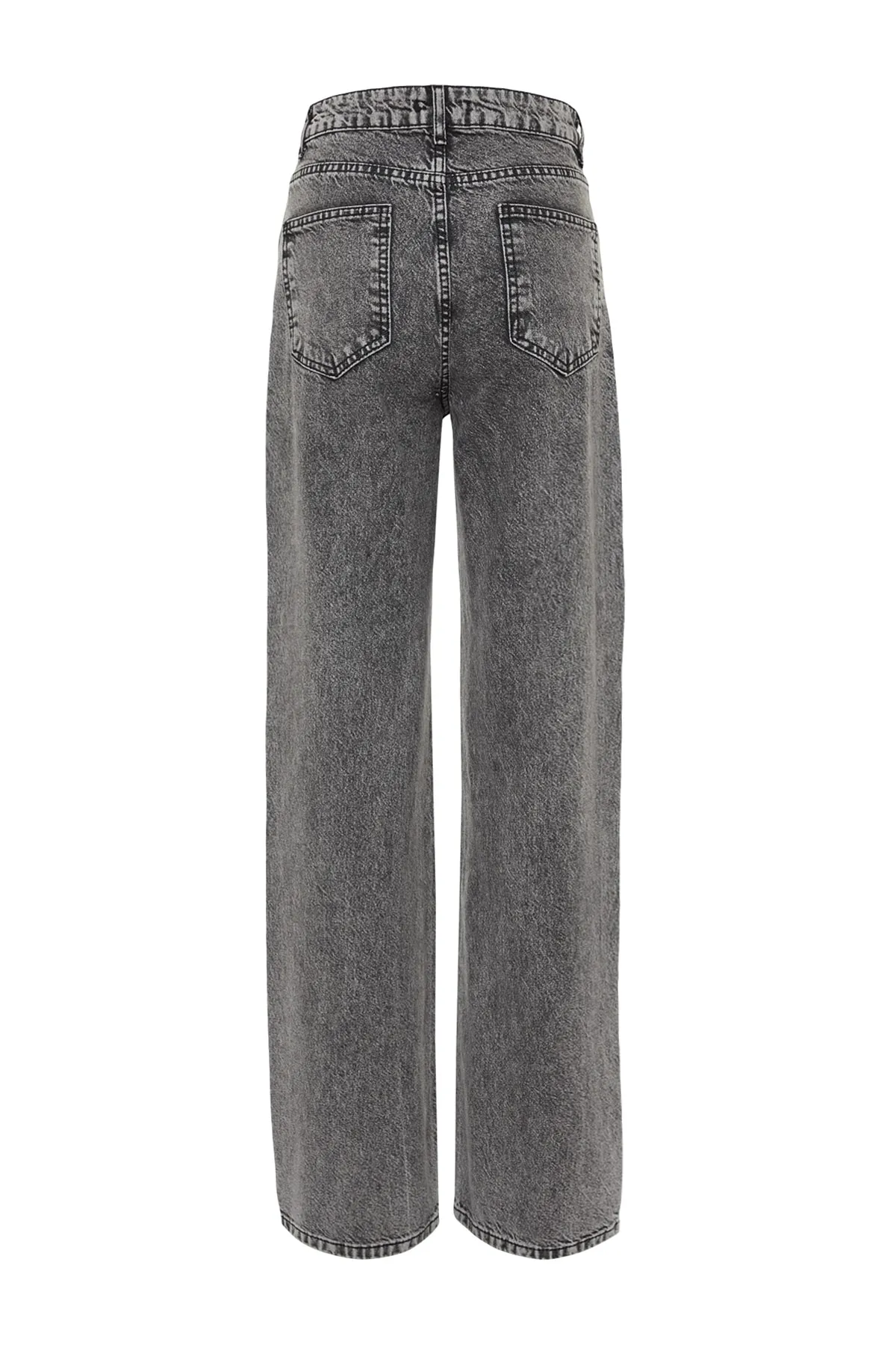 Trendyol Collection  Graue Jeans mit hoher Taille und weitem Bein TWOSS23JE00106