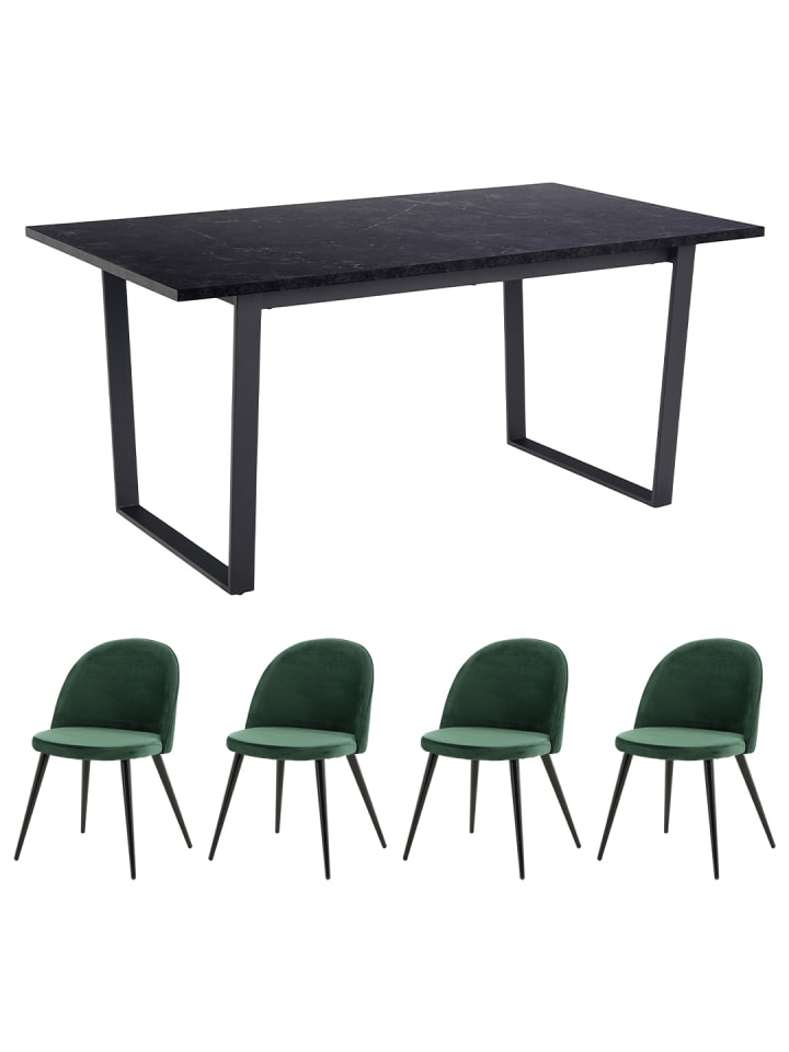 ebuy24 Essgruppe Tilst (5-teilig) Grün 160 x 90 cm günstig kaufen onesize