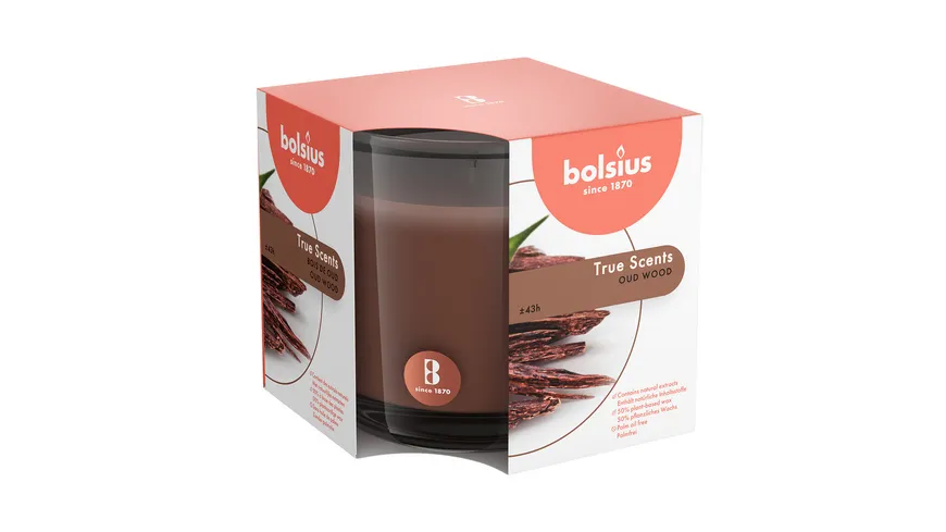 bolsius Duftglas groß True Scents Oud Wood