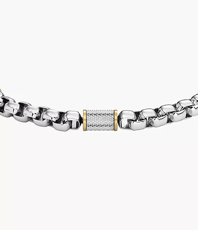 Fossil Gliederarmband All Stacked Up Edelstahl Bicolor