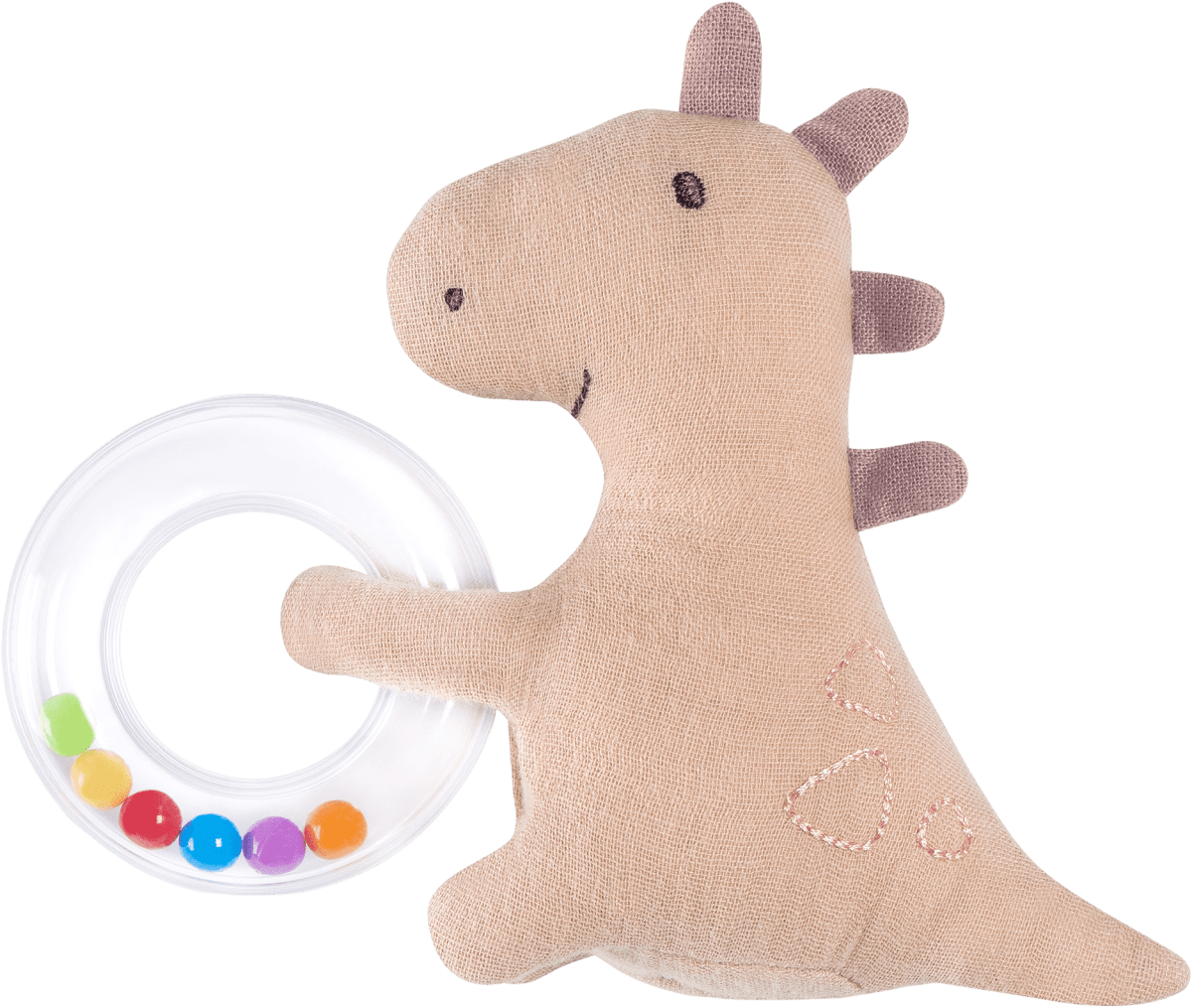Greifling Dino mit Rassel, rosa, 1 St