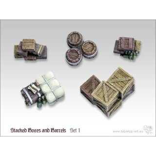 Kisten und Fässerstapel Set 1 (5)