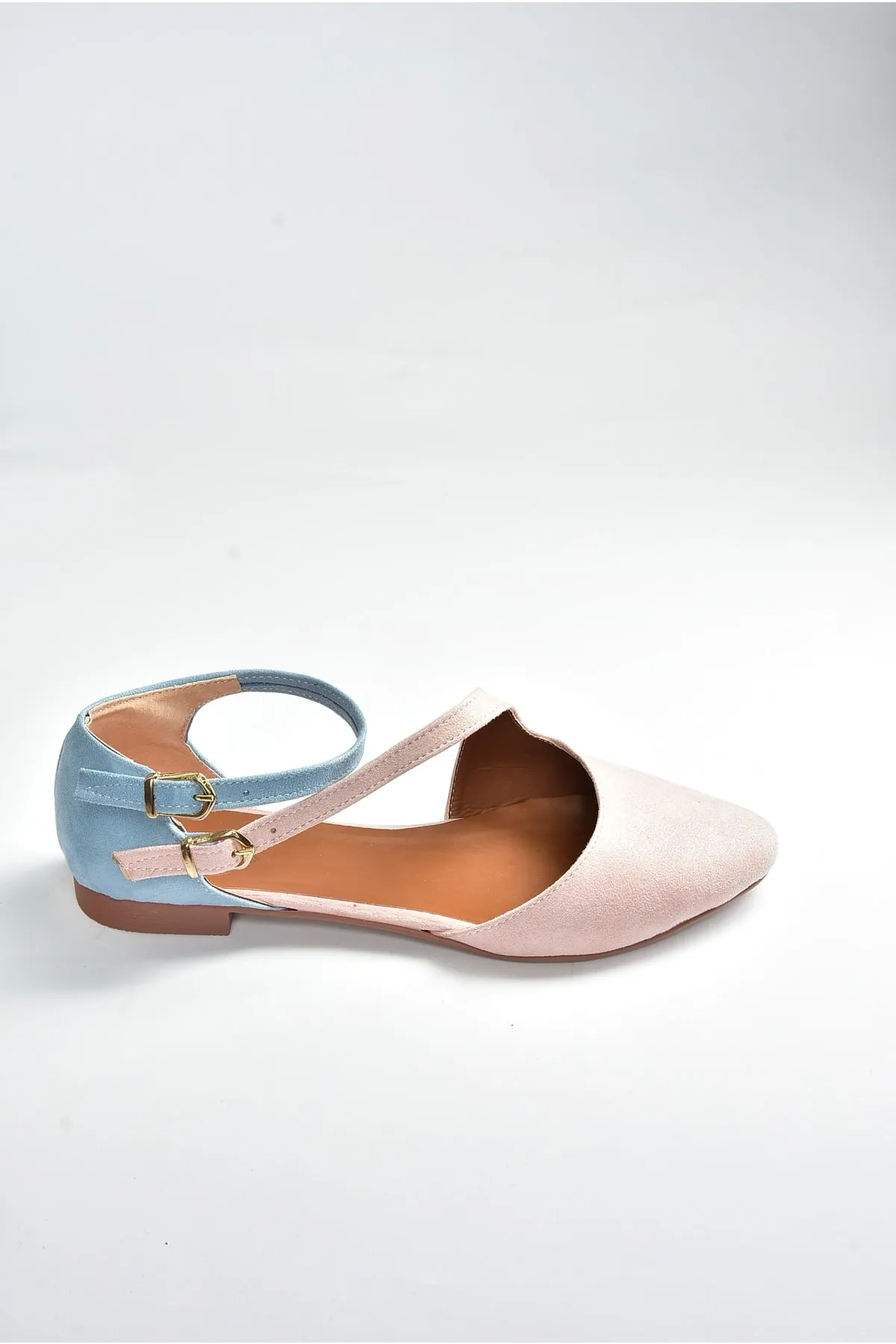 Fox Shoes  Damen-Ballerinas aus puderblauem/blauem Wildleder D726016902