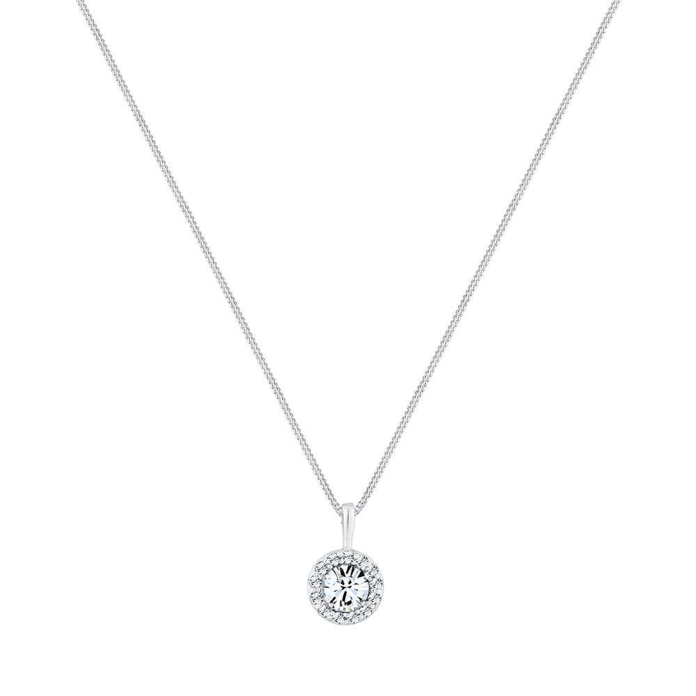 Elli Elli Collier Femme Cercle avec Cristal - (925/1000) Argent collier