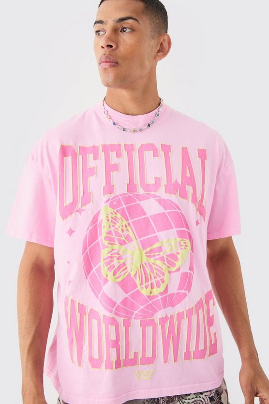 Oversize T-Shirt mit Discoball-Print