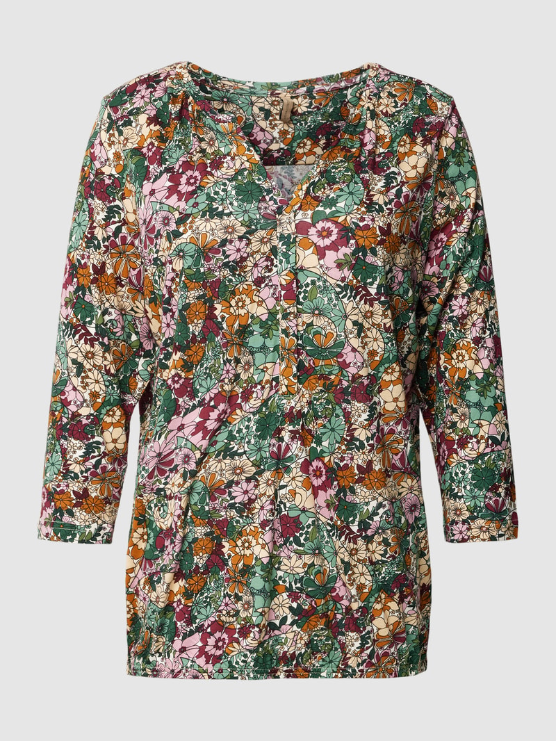Longsleeve mit 3/4-Arm Modell 'FELICITY' in smaragdgrün