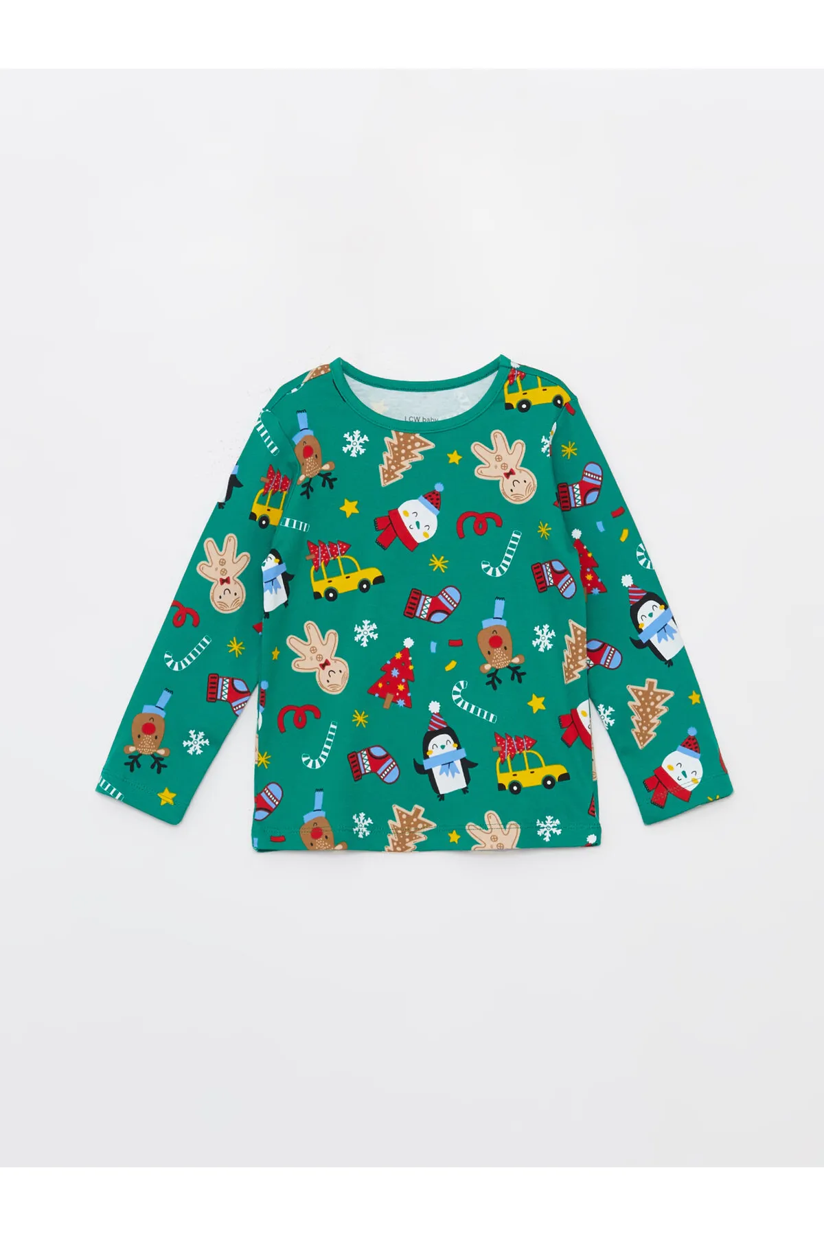 LC Waikiki  Langarm-Pyjama-Set für Babys mit Rundhalsausschnitt und Neujahrsmotiv
