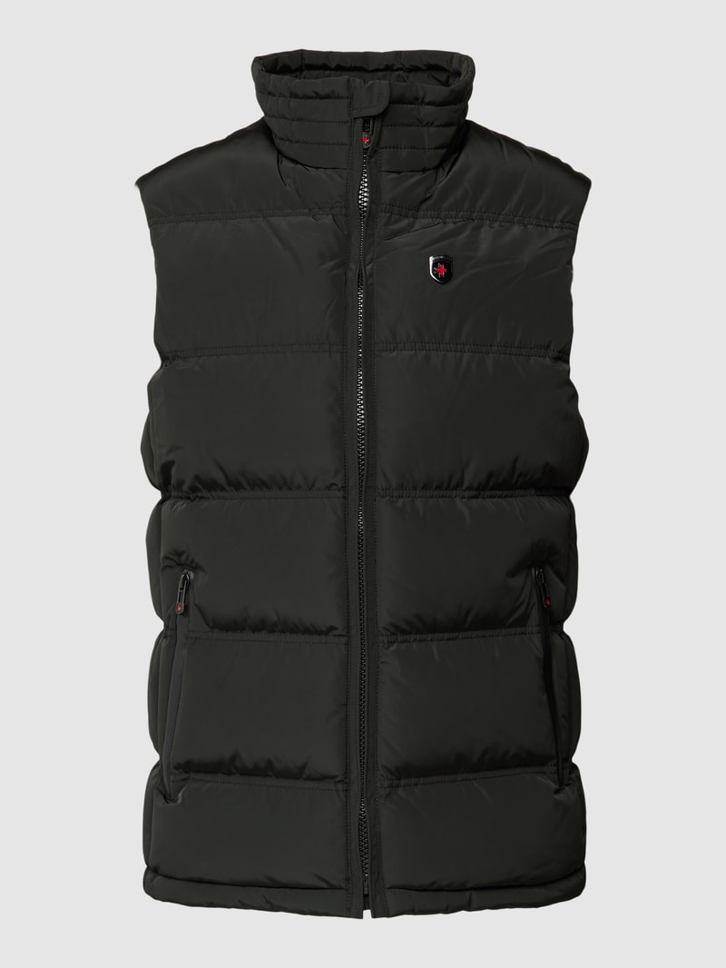 Steppweste mit Label-Applikation Modell 'SNOWDOME' in schwarz