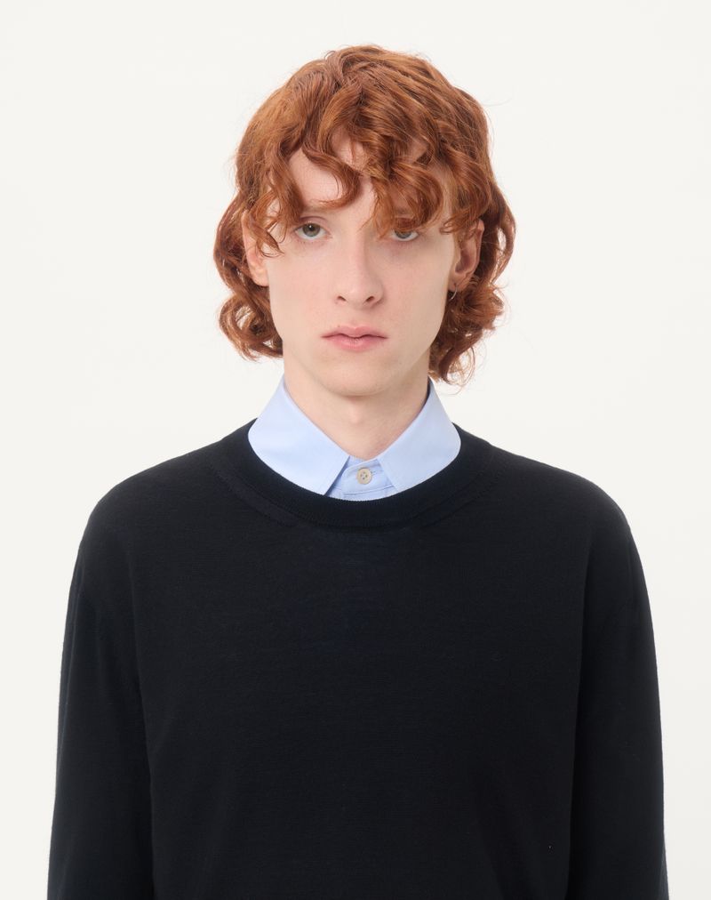 Valentino uldtrøje med V-logo-broderi