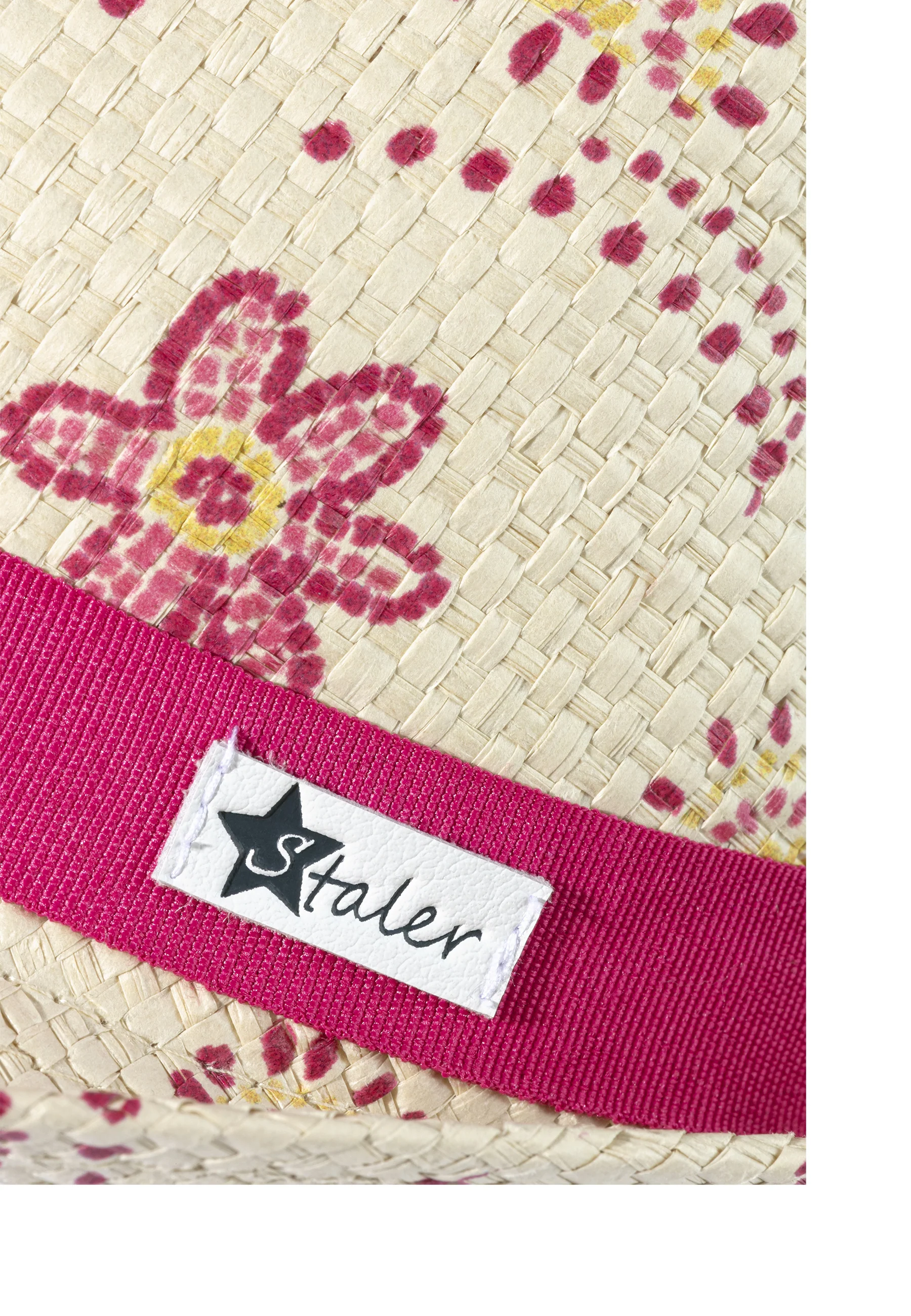 Strohhut bedruckt mit sommerlichem Blumenprint