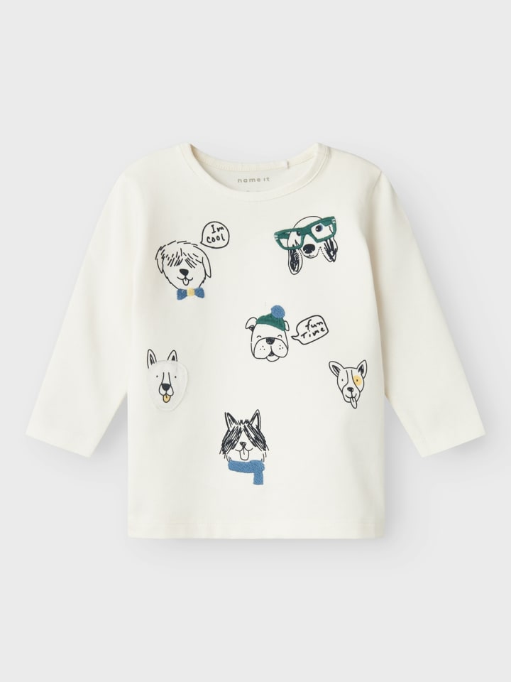 name it Jungen Longsleeve bedruckt in Weiß günstig kaufen