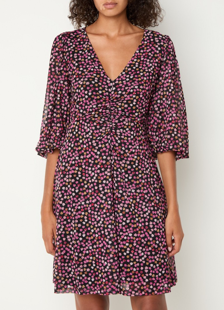 Rochie scurtă tip tunică cu imprimeu floral de la Fabienne Chapot