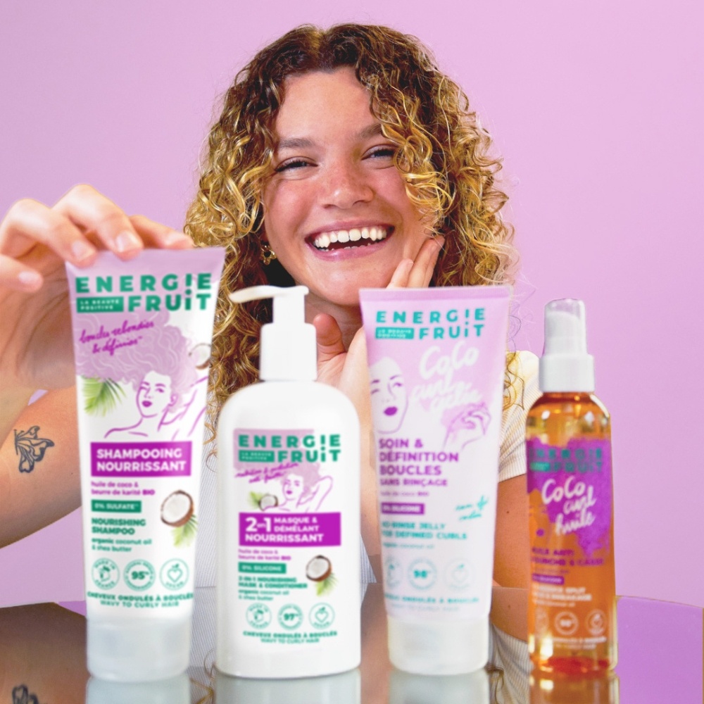 energie fruit COCO CURL GELEE - SANS RINCAGE SANS SILICONE - CHEVEUX BOUCLES & ONDULES GELEE COIFFANTE CHEVEUX BOUCLES