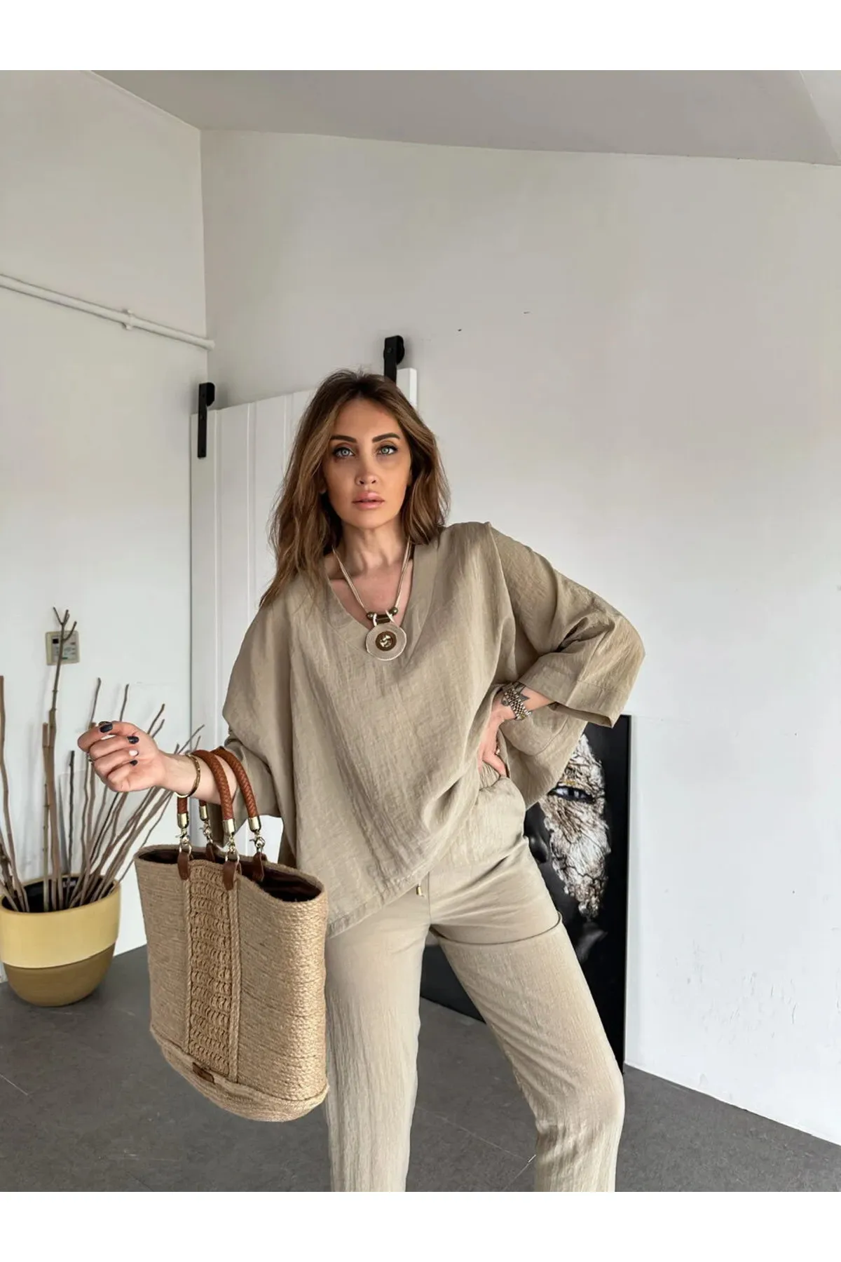 Laluvia  Oliven-Halsketten-Set