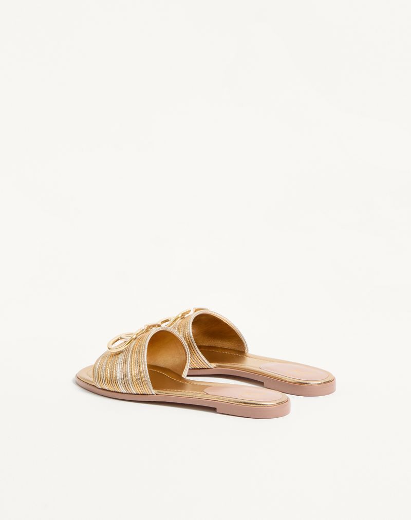 VLogo Signature Metallic Slide Sandal met Cornely-borduurwerk
