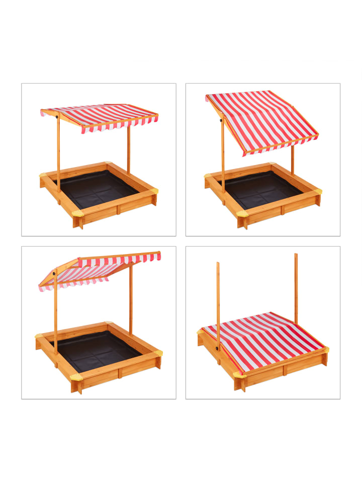 relaxdays Sandkasten in Natur - (B)117 x (H)117 x (T)117 cm günstig kaufen onesize
