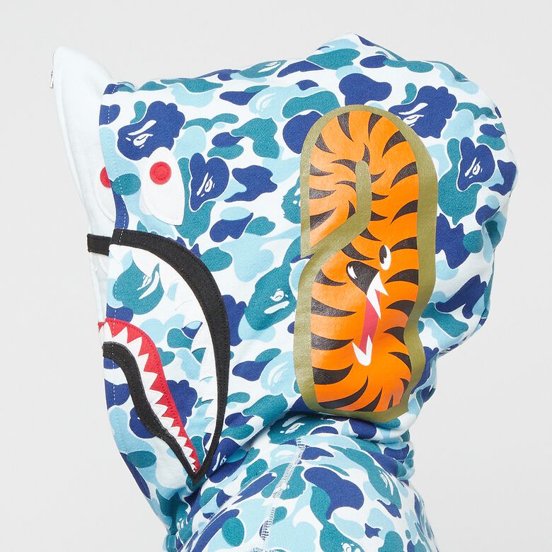 A Bathing Ape Abc Camo Double Shark Full Zip Hoodie blue