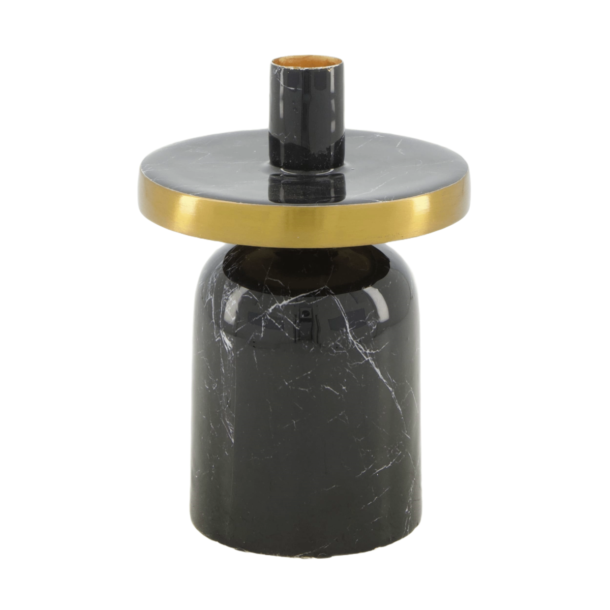 Trendhopper Kerzenständer Marble Metall Schwarz