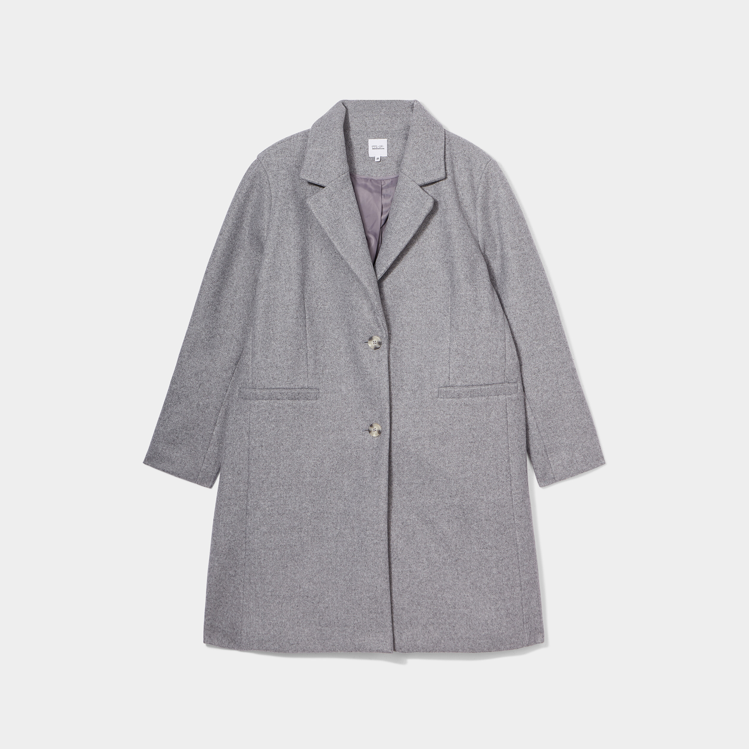 Manteau long boutonné gris femme grande taille | La Halle