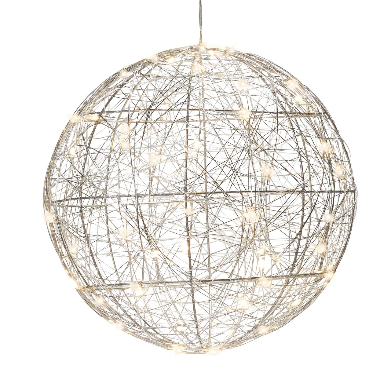 Weles LED-Metalldrahtkugel Ø 30 cm silber
