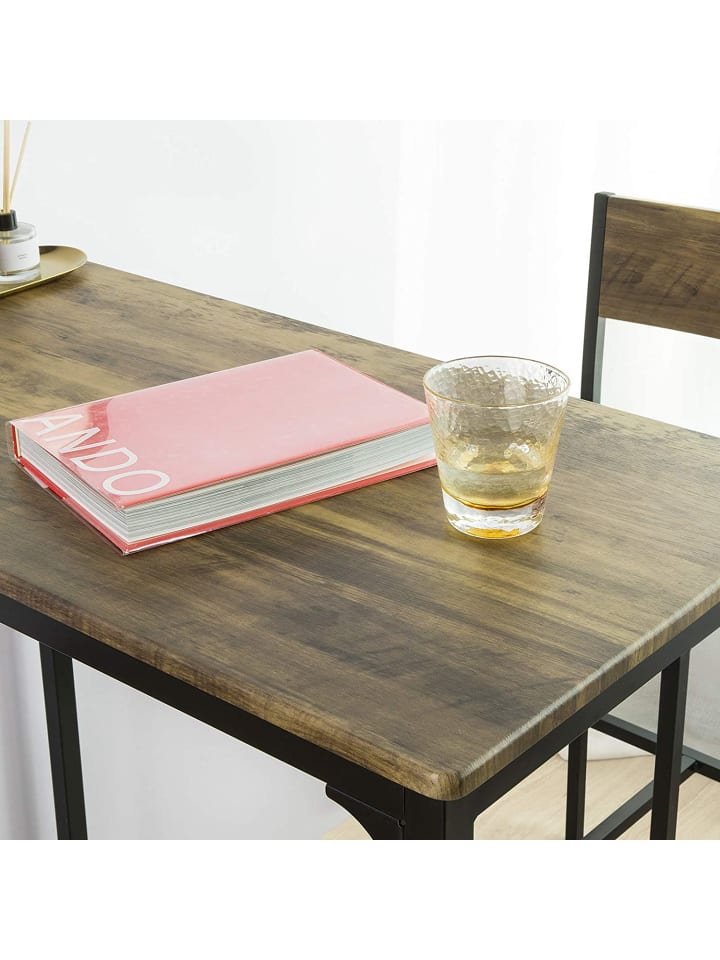 SoBuy Bartisch in Braun und Schwarz - Tisch(B)89 x (H)100 x (T)45cm/Stuhl(B)38 x (H)95 x (T)40cm günstig kaufen onesize